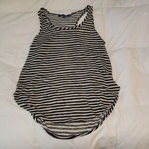 Striped Black and White Women's Tank Top